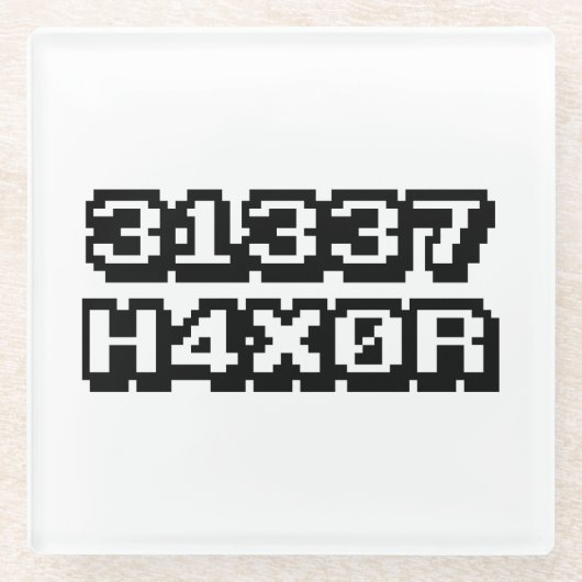 31337 H4X0R ガラスコースター (正面)