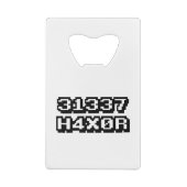 31337 H4X0R クレジットカード栓抜き (裏面)