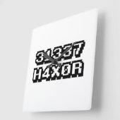31337 H4X0R スクエア壁時計 (傾斜)