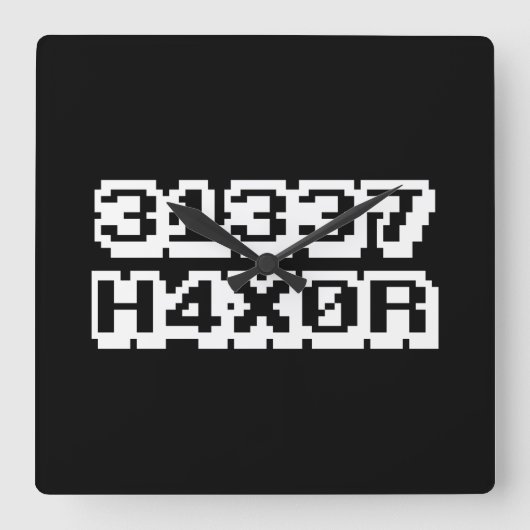 31337 H4X0R スクエア壁時計 (正面)