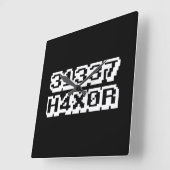 31337 H4X0R スクエア壁時計 (傾斜)
