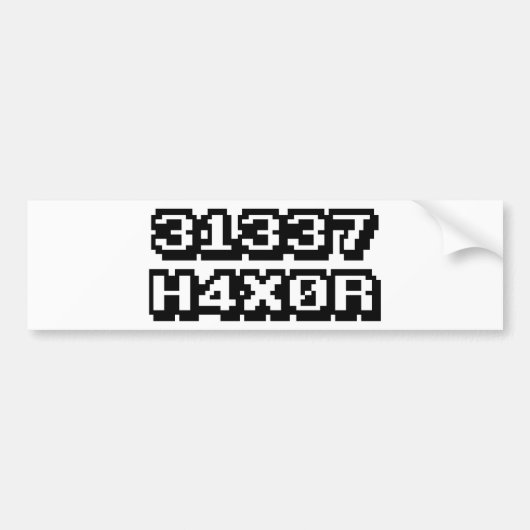 31337 H4X0R バンパーステッカー (正面)