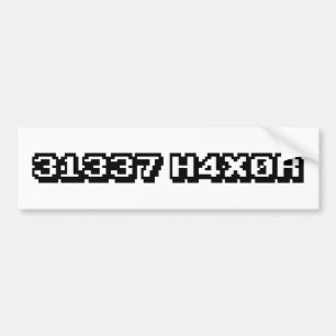 31337 H4X0R バンパーステッカー