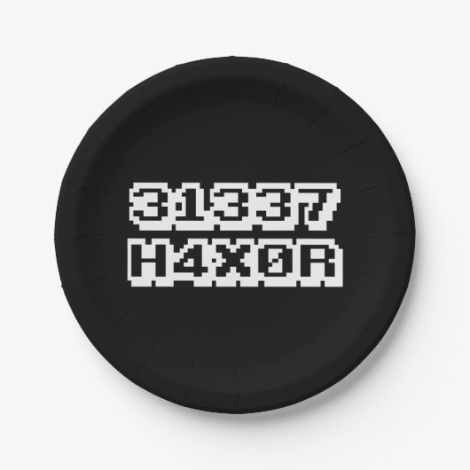 31337 H4X0R ペーパープレート (正面)