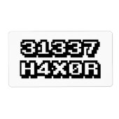 31337 H4X0R ラベル (正面)