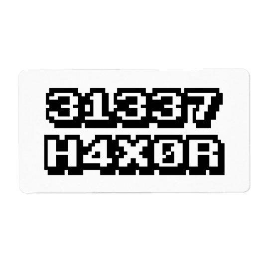 31337 H4X0R ラベル (正面)