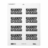 31337 H4X0R ラベル (フルシート)