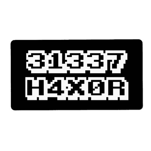 31337 H4X0R ラベル (正面)