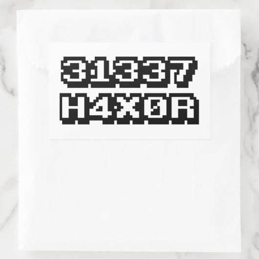 31337 H4X0R 長方形シール (バッグ)