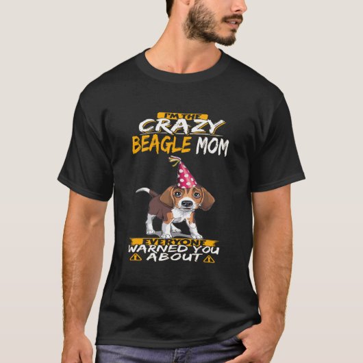 314私はビーグル熱狂するママ Tシャツ (正面)