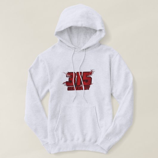 315 Geneva NY Born & Raised Hoodie パーカ (デザイン正面)