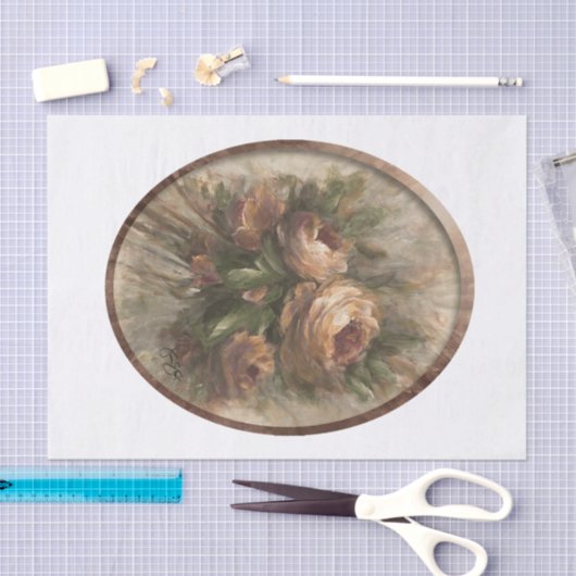 315 Roses oval 薄葉紙 (クラフト)