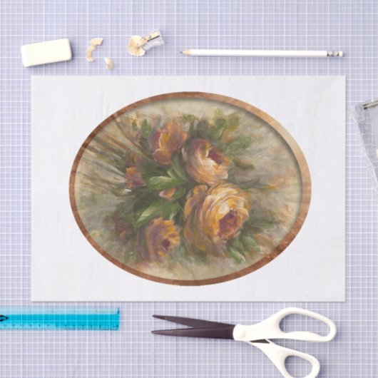 315 Roses oval 薄葉紙 (クラフト)