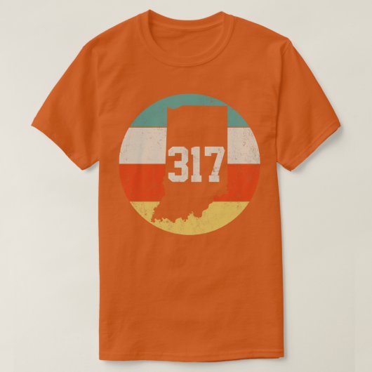 317エリアコードインディアナレトロヴィンテージ Tシャツ (デザイン正面)