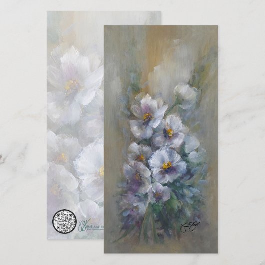 318 white floral 4 x 8" card (正面/裏面)