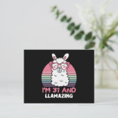 31 Year Old Bday Llamazing 31st Birthday Llama ポストカード (スタンド正面)