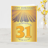 31 Year Sober Anniversary | Golden Ray 12 Step  カード (黄色い花)