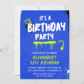 31st birthday invitations Men Graffiti Spray paint 招待状 (正面)