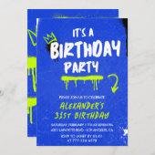 31st birthday invitations Men Graffiti Spray paint 招待状 (正面/裏面)