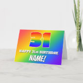 31st Birthday: Multicolored Rainbow Pattern # 31 カード (正面)