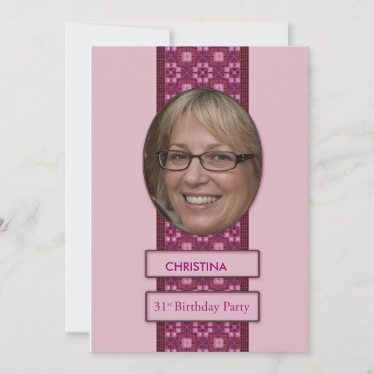 31th Birthday Partyの招待写真と名前 招待状 (正面)