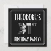 31th Birthday Party:アールデコスタイル(名前をカスタムする付き) 招待状 (正面)