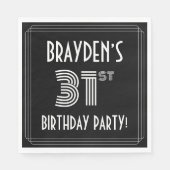 31th Birthday Party:アールデコスタイル+名前をカスタムする スタンダードランチョンナプキン (正面)
