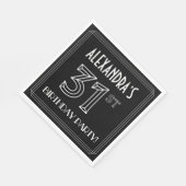 31th Birthday Party:アールデコスタイル+名前をカスタムする スタンダードランチョンナプキン (角)