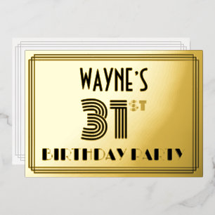 31th Birthday Party —アールデコスタイル「31」 & Name 箔招待状