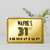 31th Birthday Party —アールデコスタイル「31」 & Name 箔招待状 (立ち正面)