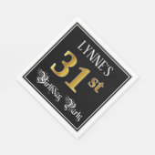 31th Birthday Party – スクリプファンシート、フェイク金ゴールド・ルック スタンダードランチョンナプキン (角)