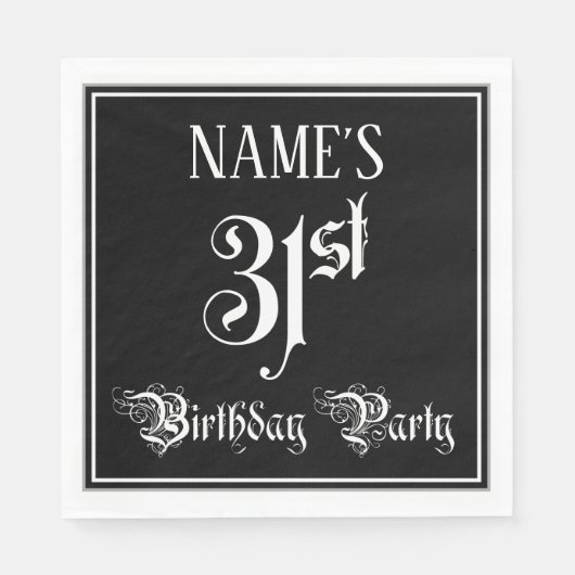 31th Birthday Party – スクリプファンシート+名前をカスタムする スタンダードランチョンナプキン (正面)