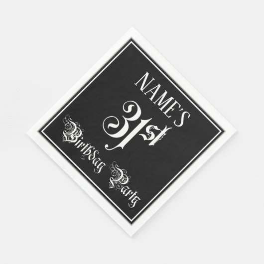 31th Birthday Party – スクリプファンシート+名前をカスタムする スタンダードランチョンナプキン (角)