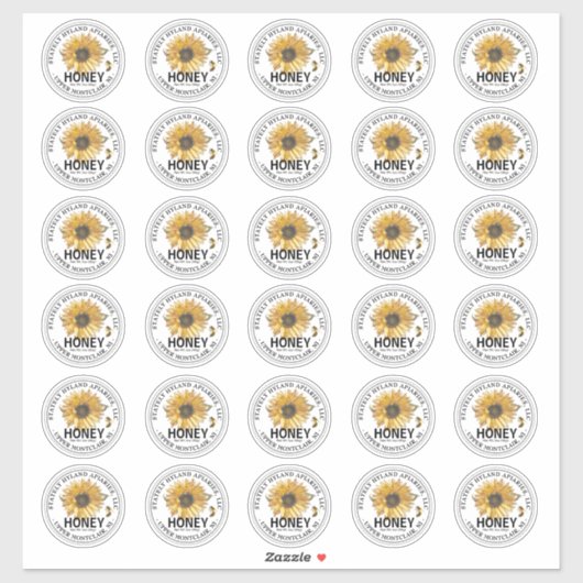 32インチはちみつヒマワリ防水メイスンラベル シール (シート)