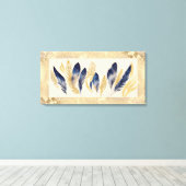 32インチX 16インチの羽の鳥 キャンバスプリント (インサイチュ (ウッドフロア))