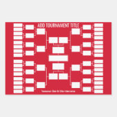 32チームスタートのためのスポーツトーナメントブラケット ラッピングペーパーシート (正面3)