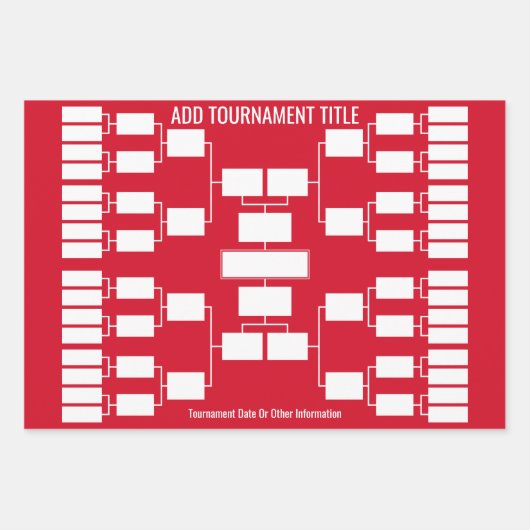 32チームスタートのためのスポーツトーナメントブラケット ラッピングペーパーシート (正面3)