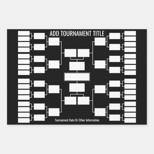 32チームスタートのためのスポーツトーナメントブラケット ラッピングペーパーシート (正面)