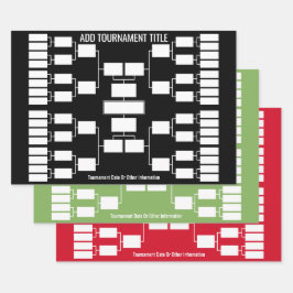 32チームスタートのためのスポーツトーナメントブラケット ラッピングペーパーシート