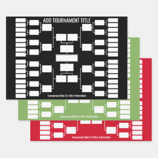 32チームスタートのためのスポーツトーナメントブラケット ラッピングペーパーシート