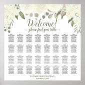 32テーブルアイボリーホワイトロー結婚ズのシーティングチャート ポスター (正面)