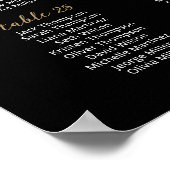 32テーブル席の黒い座席表プランを見つける ポスター (角)