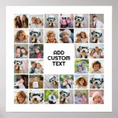 32フォトコラージュモダンスクエア白黒 ポスター (正面)