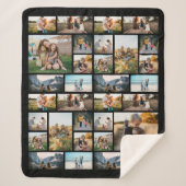 32フォトパーソナライズされたコラージュフリースブランケット シェルパブランケット (正面)