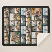 32フォトパーソナライズされたコラージュフリースブランケット シェルパブランケット (正面(横))