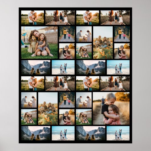 32フォトパーソナライズされたコラージュ ポスター (正面)