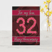 32周年記念のカード　バラと葉 カード (黄色い花)