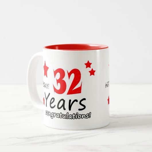 32周年記念32結婚周年 ツートーンマグカップ (正面左)