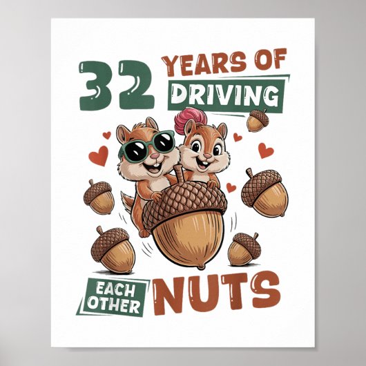 32周年32結婚年カップルのマッチング ポスター (正面)