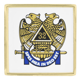 32度メイスンTシャツカフリンク ゴールド ラペルピン